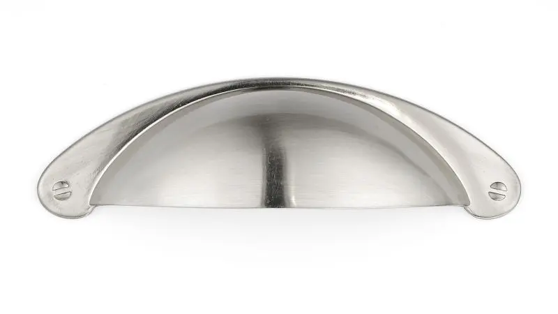 Richelieu Rugged Sorbonne Gatherion 3-inch (76 mm) Brushed Electroless Nickel, Traditional Cabinet Cup Pull, BP82333195