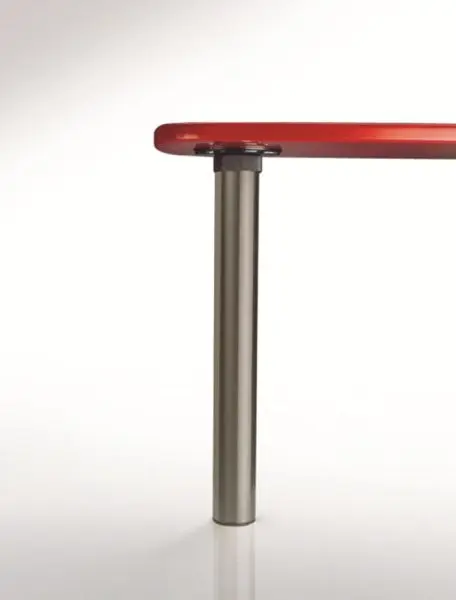 Richelieu Secure 27 3/4-inch (705 mm) Adjustable Round Steel Heavy-Duty Table Leg, Matte Chrome Finish, 624705174