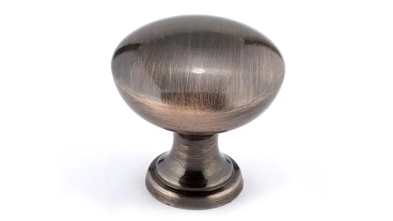 Richelieu Serrated Monceau Gatherion 1 3/16-inch (30 mm) Antique Electrolytic Copper, Traditional Cabinet Mushroom Knob, B...