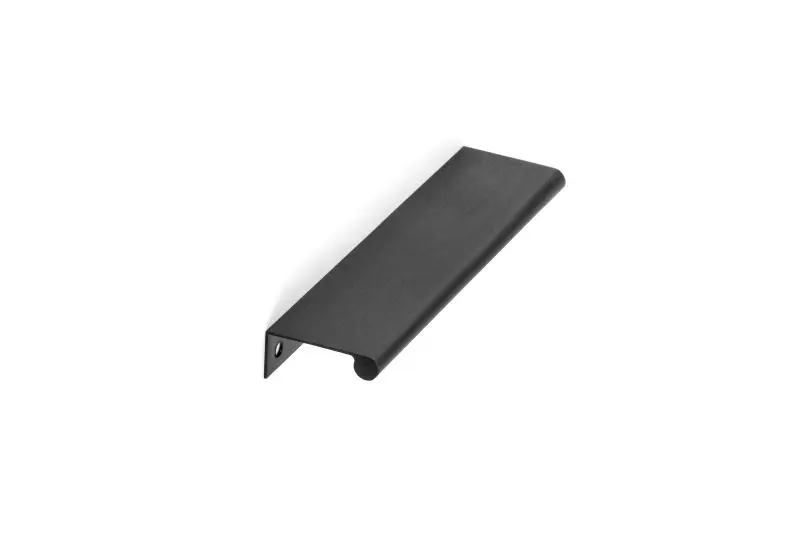 Richelieu Serrated Salford Gatherion 5 1/16-inch (128 mm) Brushed Black Modern Cabinet Edge Pull, BP9696128990