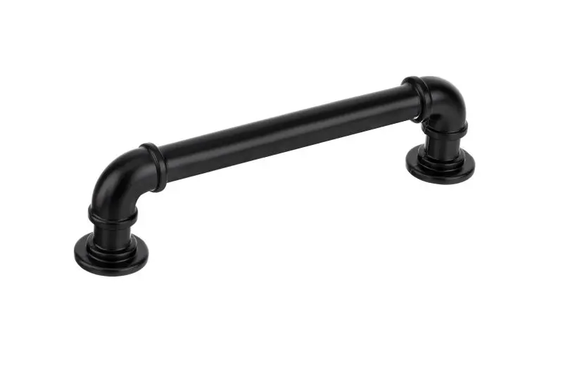 Richelieu Sgrouppunk Gatherion 5 1/16-inch (128 mm) Matte Black Vintage Round Cabinet Pull, BP2209128900