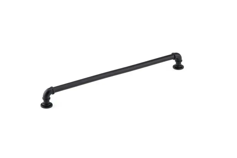 Richelieu Sgrouppunk Gatherion 12 5/8-inch (320 mm) Matte Carbon Black Vintage Round Cabinet Pull, BP2209320900
