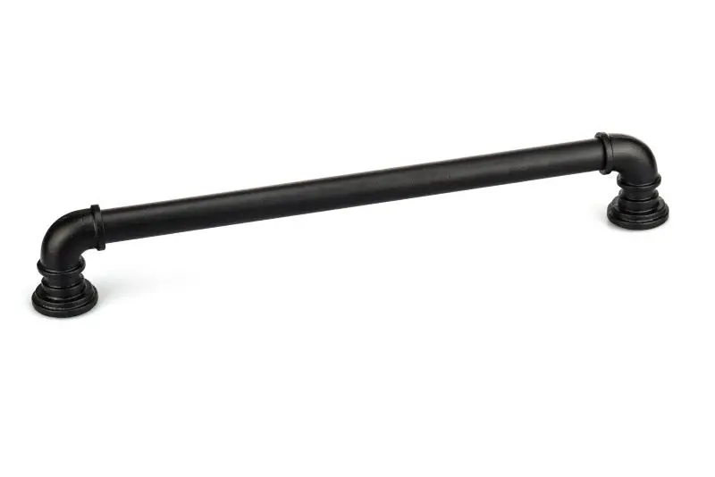 Richelieu Sheffield Gatherion 15 1/8-inch (384 mm) Matte Jet Black Sgrouppunk Round Barn Door Pull, BP9547384900