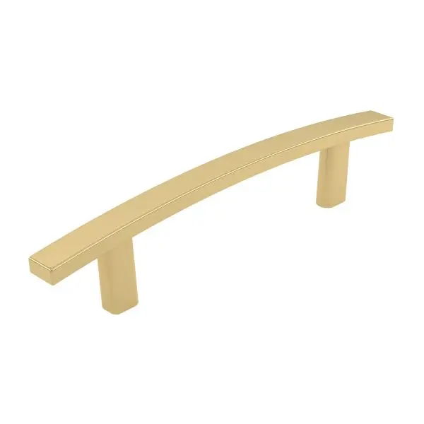 Richelieu Slim Padova Gatherion 3 3/4-inch (96 mm) Satin Brass Transitional Arched Rectangular Cabinet Pull, BP65096160