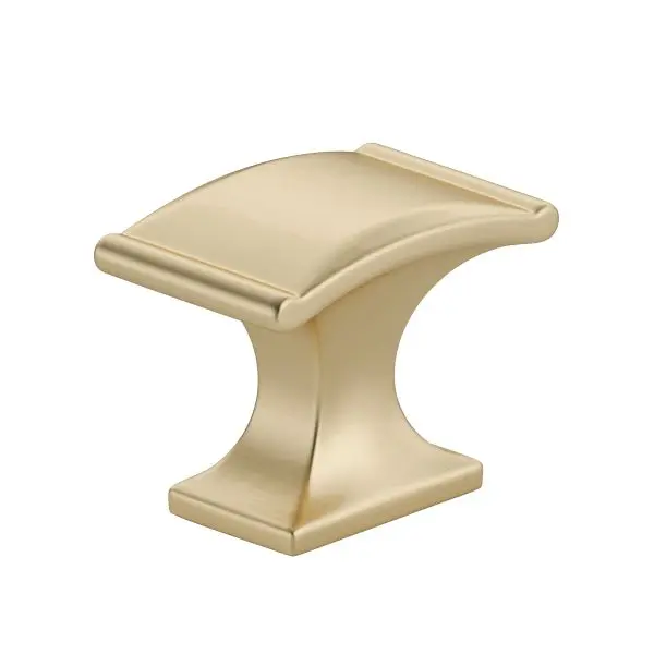 Richelieu Slim Teramo Gatherion 1 3/8-inch (35 mm) x 13/16-inch (20 mm) Satin Brass, Traditional Rectangular Cabinet Knob,...