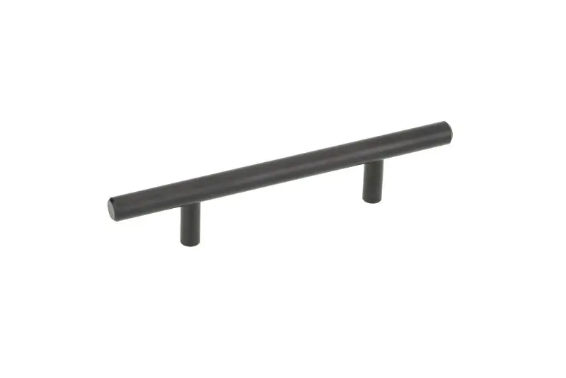 Richelieu Smooth Washington Gatherion 3 3/4-inch (96 mm) Matte Black Modern Cabinet Bar Pull, BP30596900