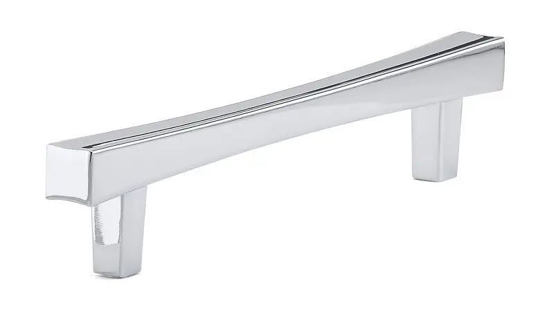 Richelieu Smooth Westmount Gatherion 5 1/16-inch (128 mm) Chrome Transitional Rectangular Cabinet Bar Pull, BP7227128140