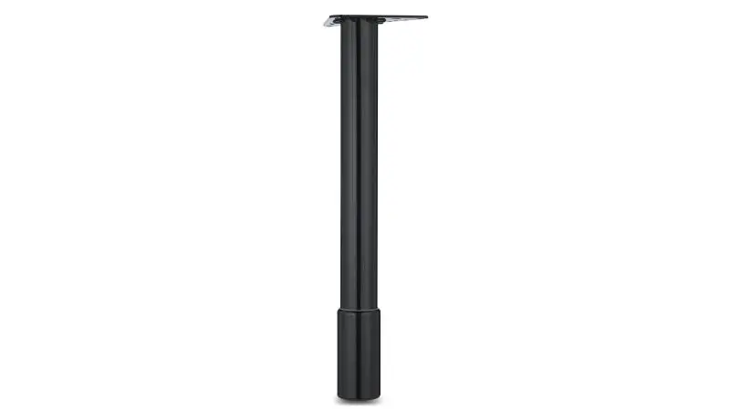 Richelieu Smooth-Operating 22 1/2-inch (570 mm) Adjustable Round Steel Table Leg, Black Finish, 61457090