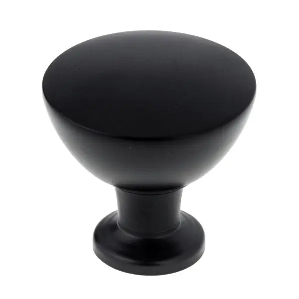 Richelieu Solid Acadia Gatherion 1 5/16-inch (34 mm) Matte Black Modern Round Cabinet Knob, BP872034900