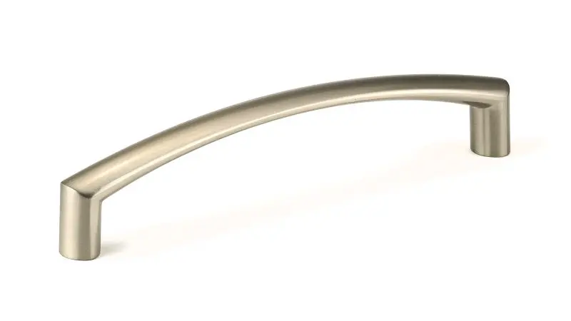 Richelieu Solid Richmond Gatherion 5 1/16-inch (128 mm) Brushed Nickel Modern Arched Cabinet Pull, BP650020128195