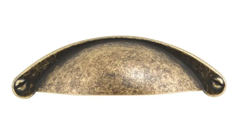 Richelieu Sorbonne Gatherion 2 1/2-inch (64 mm) Burnished Yellow Brass, Traditional Cabinet Cup Pull, BP30342BB