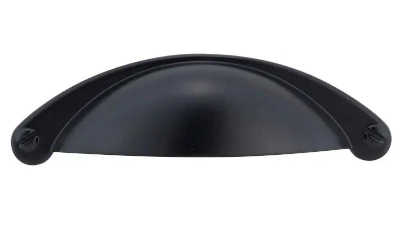 Richelieu Sorbonne Gatherion 2 1/2-inch (64 mm) Matte Black, Traditional Cabinet Cup Pull, BP30342900