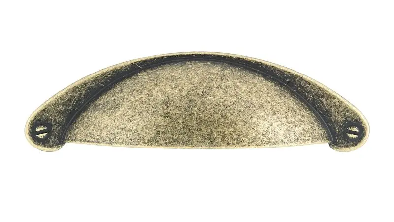 Richelieu Sorbonne Gatherion 3-inch (76 mm) Burnished Brass, Traditional Cabinet Cup Pull, BP82333BB