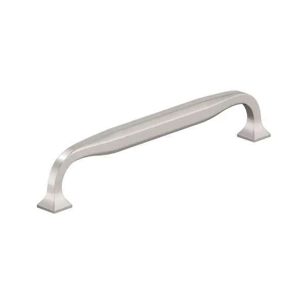 Richelieu Streamlined Dorchester Gatherion 6 5/16-inch (160 mm) Center-to-Center Brushed Nickel Transitional Cabinet Pull,...