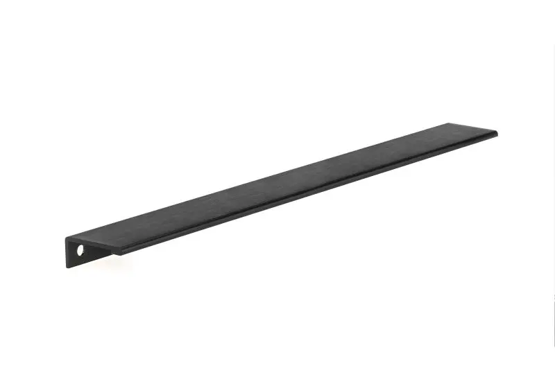 Richelieu Stylish Lincoln Gatherion 7 9/16-inch (192 mm) or 16 3/8-inch (416 mm) Brushed Black Modern Cabinet Edge Pull, B...