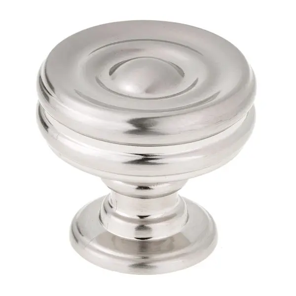 Richelieu Super-Strong Britannia Gatherion 1 3/8-inch (35 mm) Brushed Satin Nickel Modern Round Cabinet Knob, BP872535195