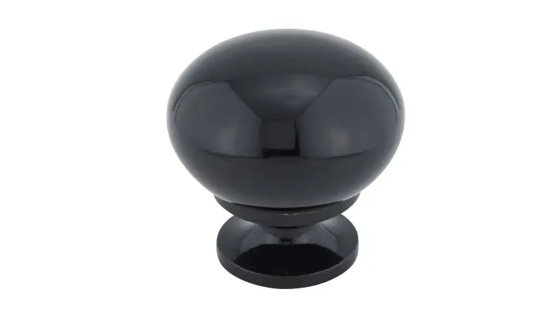 Richelieu Sustainable Varennes Gatherion 1 1/4-inch (32 mm) Carbon Black, Traditional Cabinet Mushroom Knob, BP492390