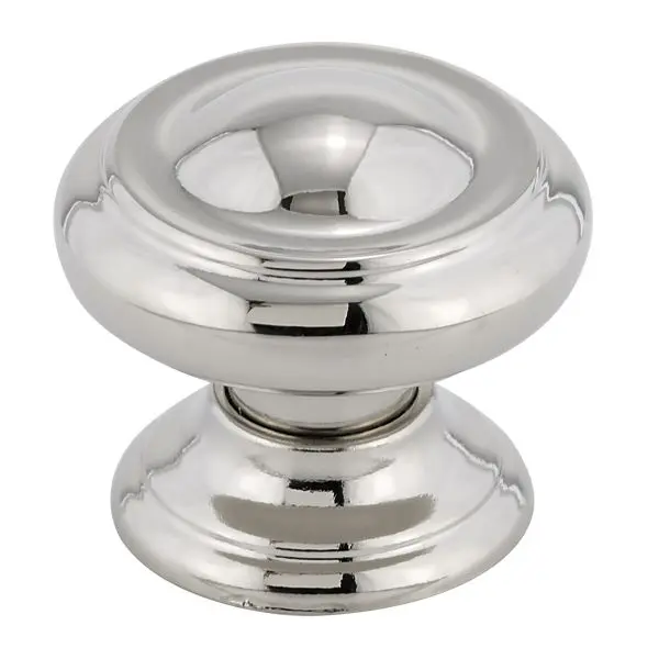 Richelieu Sutton Gatherion 1 3/16-inch (30 mm) Sleek Nickel, Traditional Cabinet Mushroom Knob, BP8632180