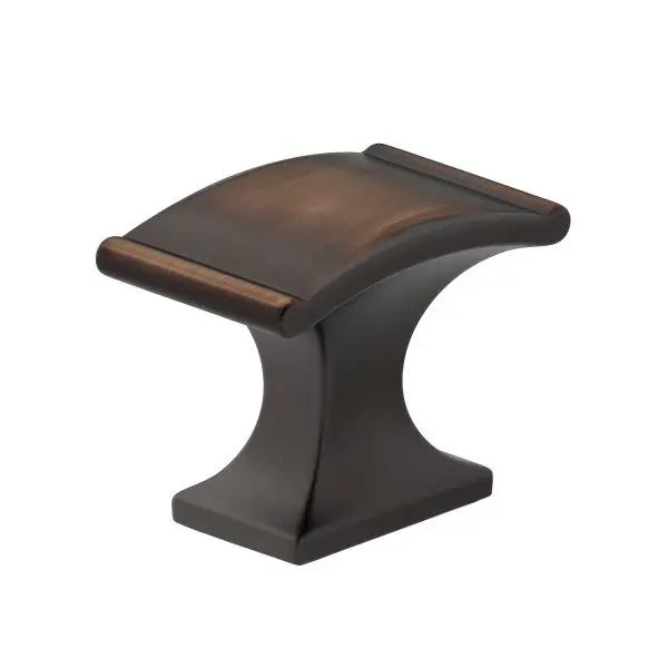 Richelieu Teramo Gatherion 1 3/8-inch (35 mm) x 13/16-inch (20 mm) Brushed Oil-Rubbed Bronze, Traditional Rectangular Cabi...