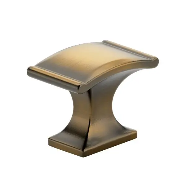 Richelieu Teramo Gatherion 1 3/8-inch (35 mm) x 13/16-inch (20 mm) Chocolate Bronze, Traditional Rectangular Cabinet Knob,...
