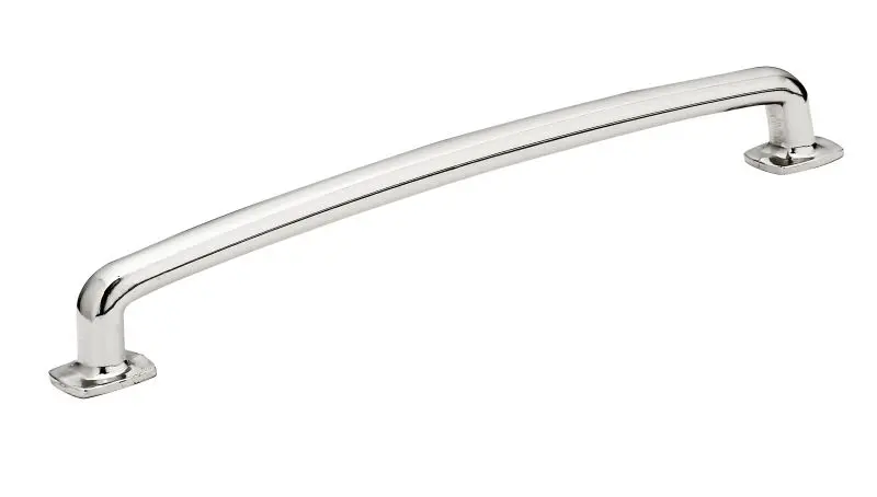 Richelieu Terrebonne Gatherion 7 9/16-inch (192 mm) Sleek Nickel-Plated Transitional Curved Cabinet Pull, BP863192180