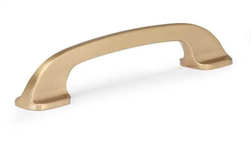 Richelieu Thick 3 3/4-inch (96 mm) Champagne Bronze Modern Curved Cabinet Pull, BP735096CHBRZ