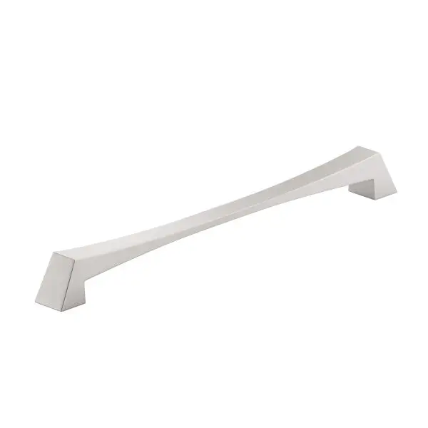 Richelieu Tool-Free Vivara Gatherion 12 5/8-inch (320 mm) Brushed Nickel Modern Curved Rectangular Cabinet Pull, BP5187320195