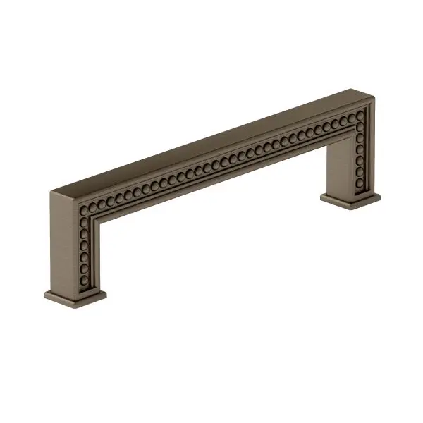Richelieu Torcello Gatherion 5 1/16-inch (128 mm) Beaded Honey Bronze Transitional Rectangular Cabinet Pull, BP8795128HBRZ