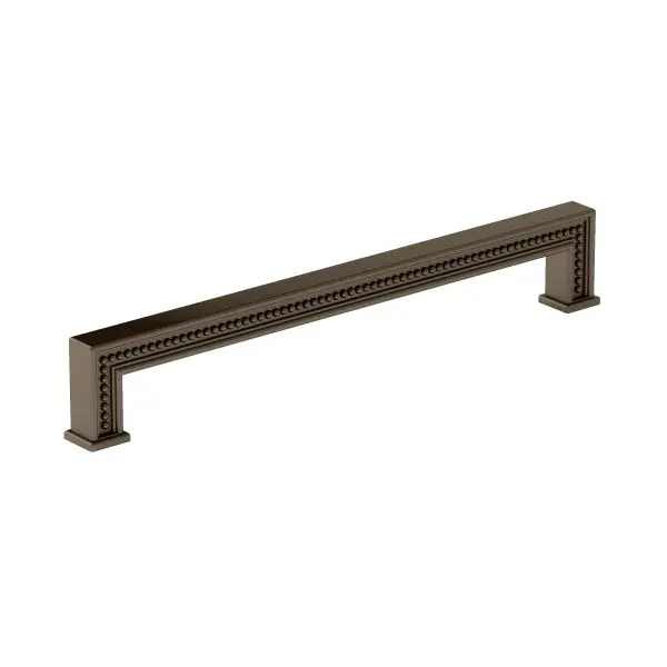 Richelieu Torcello Gatherion 12 5/8-inch (320 mm) Beaded Honey Bronze Transitional Rectangular Cabinet Pull, BP8795320HBRZ
