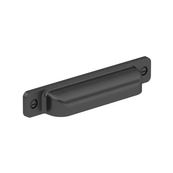 Richelieu Torino Gatherion 5 1/16-inch (128 mm) Matte Onyx Transitional Cabinet Cup Pull, BP8716128900