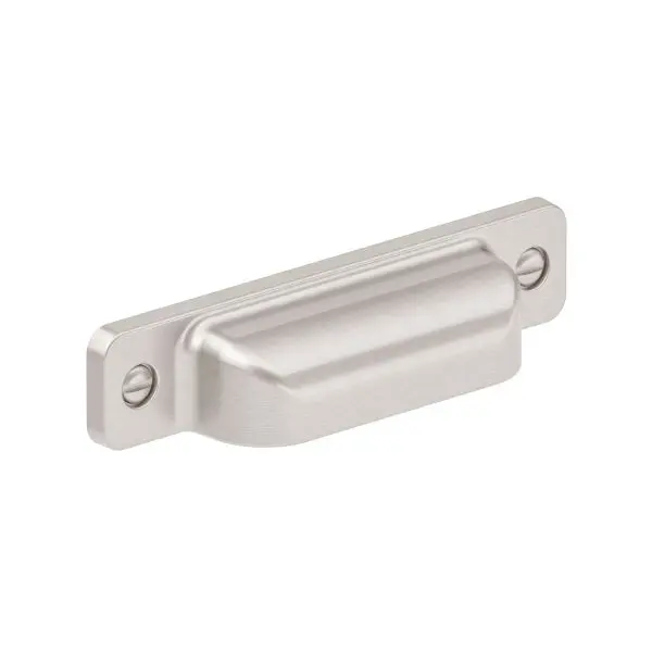 Richelieu Torino Gatherion 3 3/4-inch (96 mm) Matte Finish Satin Nickel Transitional Cabinet Cup Pull, BP871696195