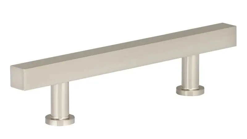 Richelieu Traditional 3 3/4-inch (96 mm) Brushed Electroless Nickel Modern Rectangular Cabinet Bar Pull, BP886496195