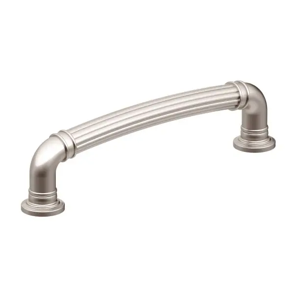 Richelieu Trusted Casoria Gatherion 5 1/16-inch (128 mm) Fluted Brushed Nickel, Traditional Round Cabinet Pull, BP8818128195