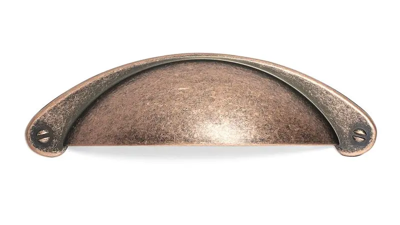 Richelieu UL-Listed Sorbonne Gatherion 3-inch (76 mm) Antique Copper, Traditional Cabinet Cup Pull, BP82333193