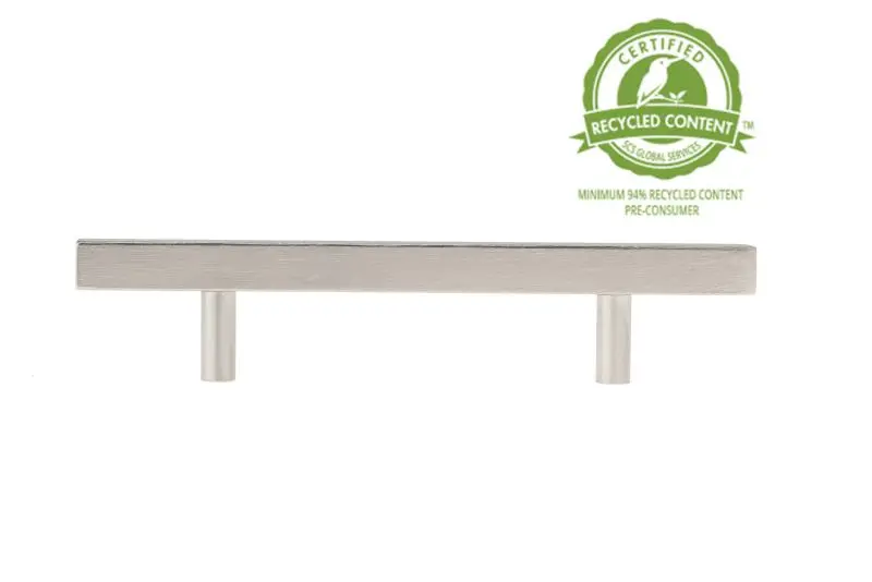 Richelieu Unique 3 1/2-inch (89 mm) Center-to-Center Brushed Nickel Modern Cabinet Pull, BP5075535195