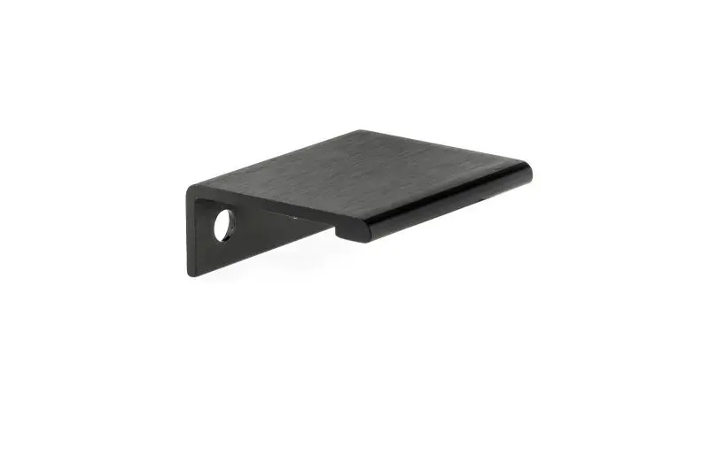 Richelieu Unique Lincoln Gatherion 1 5/16-inch (33 mm) Brushed Black Modern Cabinet Edge Pull, BP989833990