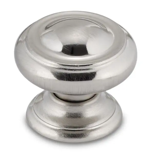 Richelieu Unique Sutton Gatherion 1 3/16-inch (30 mm) Brushed Nickel, Traditional Cabinet Mushroom Knob, BP8632195