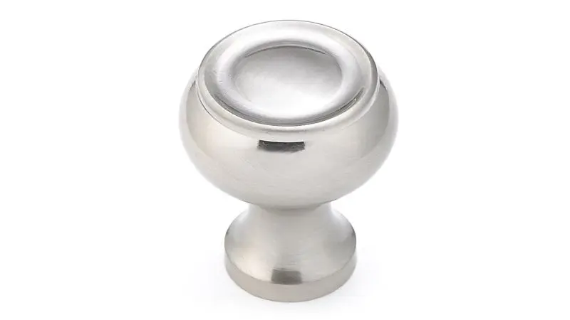 Richelieu Universal Mercier Gatherion 1 3/16-inch (30 mm) Brushed Satin Nickel, Traditional Round Cabinet Knob, BP5120530195