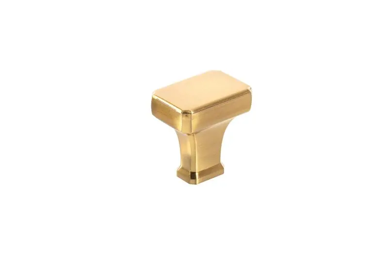 Richelieu Updated 1 3/16-inch (30 mm) x 13/16-inch (20 mm) Aurum Brushed Gold Transitional Rectangular Cabinet Knob, BP865...