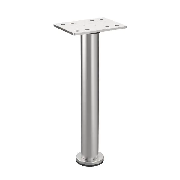 Richelieu Updated BORSA Series 7 7/8-inch (200 mm) Round Stainless Steel Furniture Leg Levelling Glide, Stainless Steel Fi...
