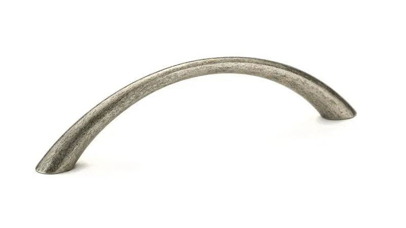 Richelieu Utopia Gatherion 3 3/4-inch (96 mm) Pewter Modern Arched Cabinet Pull, BP3511142