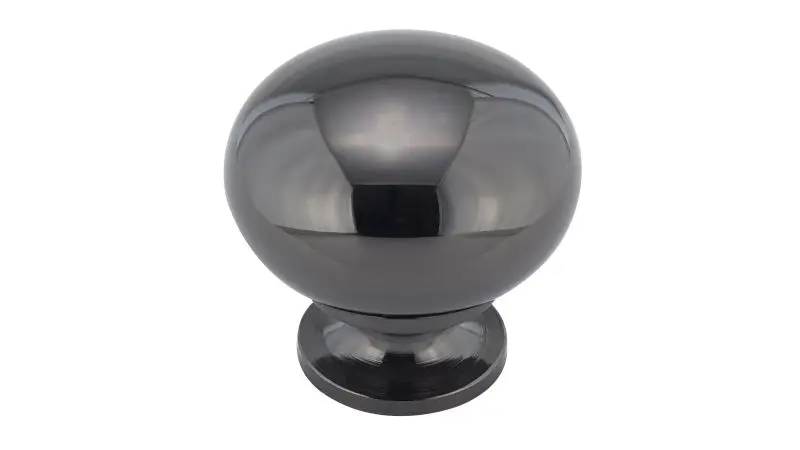 Richelieu Varennes Gatherion 1 1/4-inch (32 mm) Black Nickel, Traditional Cabinet Mushroom Knob, BP492391