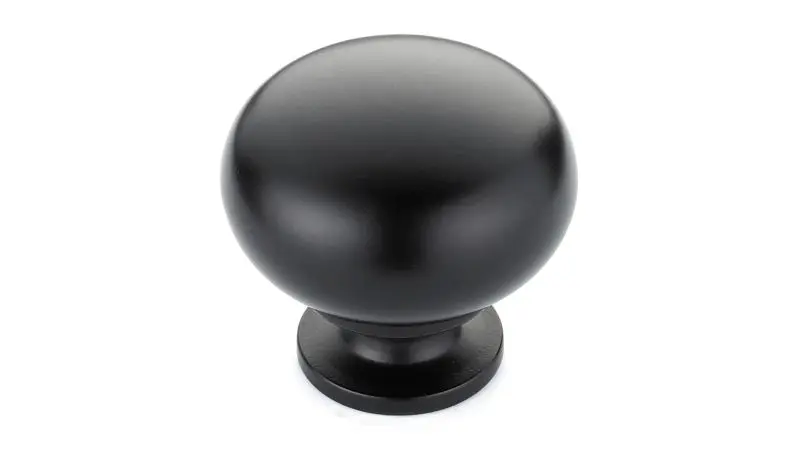 Richelieu Varennes Gatherion 1 1/4-inch (32 mm) Matte Jet Black, Traditional Cabinet Mushroom Knob, BP4923900