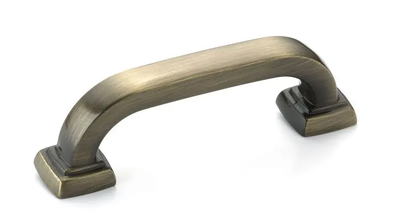 Richelieu Vaughan Gatherion 3-inch (76 mm) Antique English Transitional Curved Cabinet Pull, BP81576AE