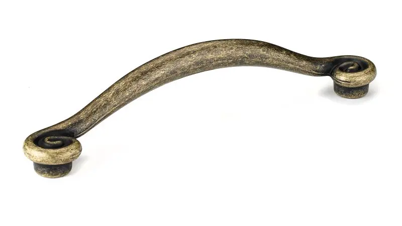 Richelieu Vendôme Gatherion 5 1/16-inch (128 mm) Center-to-Center Burnished Brass, Traditional Arched Cabinet Pull, BP410...