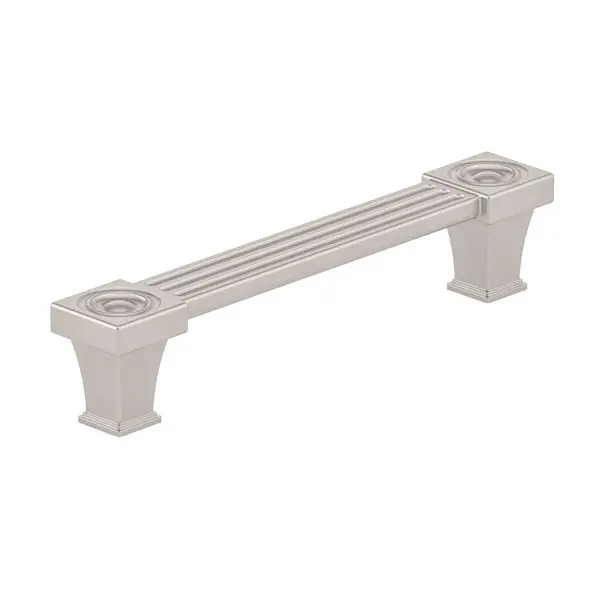 Richelieu Verona Gatherion 5 1/16-inch (128 mm) Grooved Brushed Nickel Transitional Rectangular Cabinet Pull, BP8822128195