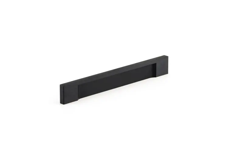 Richelieu Viareggio Gatherion 5 1/16-inch (128 mm) Brushed Black Modern Cabinet Finger Pull, BP13101128990
