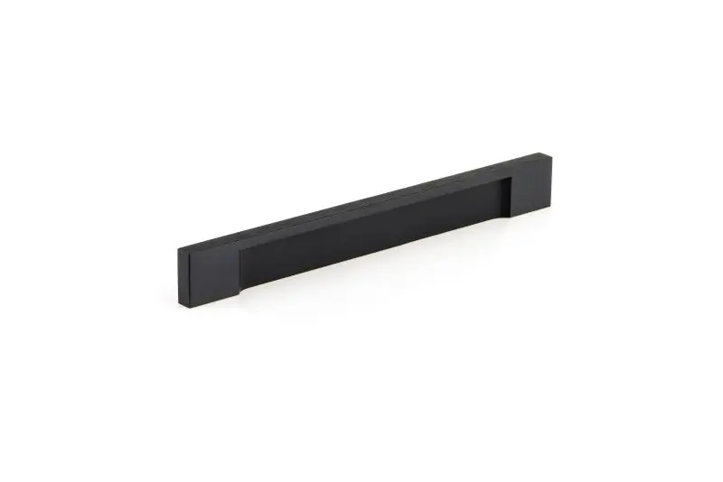 Richelieu Viareggio Gatherion 6 5/16-inch (160 mm) Brushed Black Modern Cabinet Finger Pull, BP13101160990