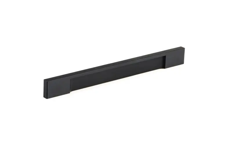 Richelieu Viareggio Gatherion 7 9/16-inch (192 mm) Brushed Black Modern Cabinet Finger Pull, BP13101192990