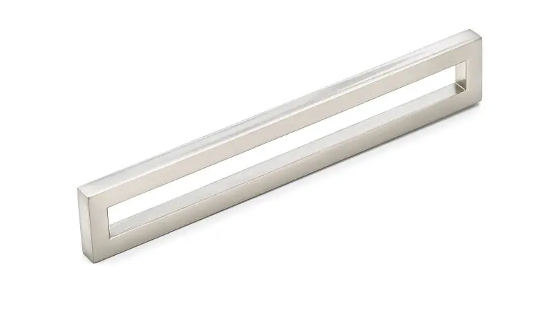 Richelieu Victoria Gatherion 6 5/16-inch (160 mm) Satin Finish Nickel-Plated Modern Rectangular Cabinet Pull, BP312456160195